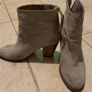 Grey Faux Suede Booties